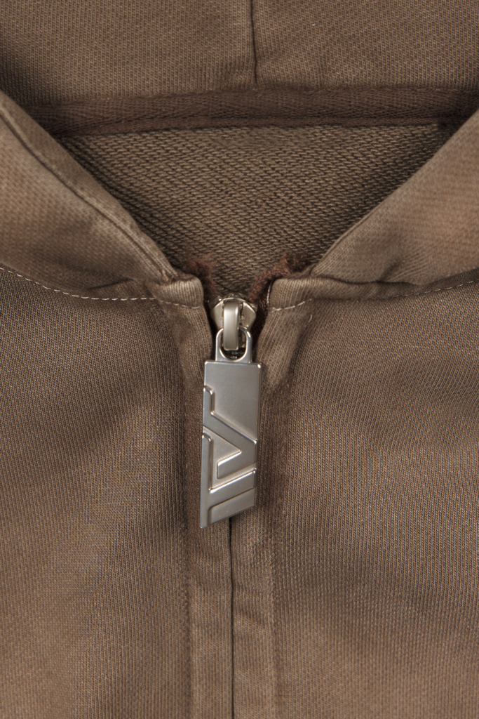 Mud Brown Zip Hoodie