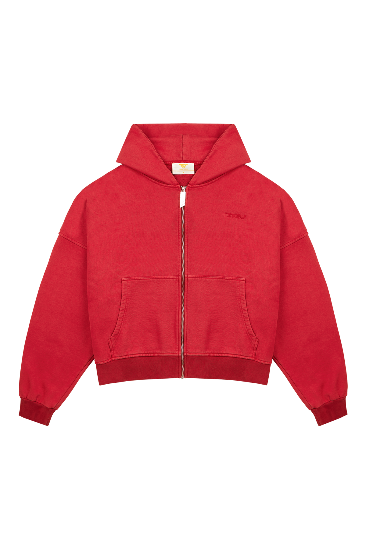 Red Logo Zip Hoodie